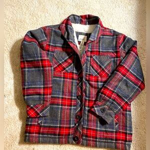 NWT! Peek boy's plaid shacket Sherpa-lined jacket XL/10